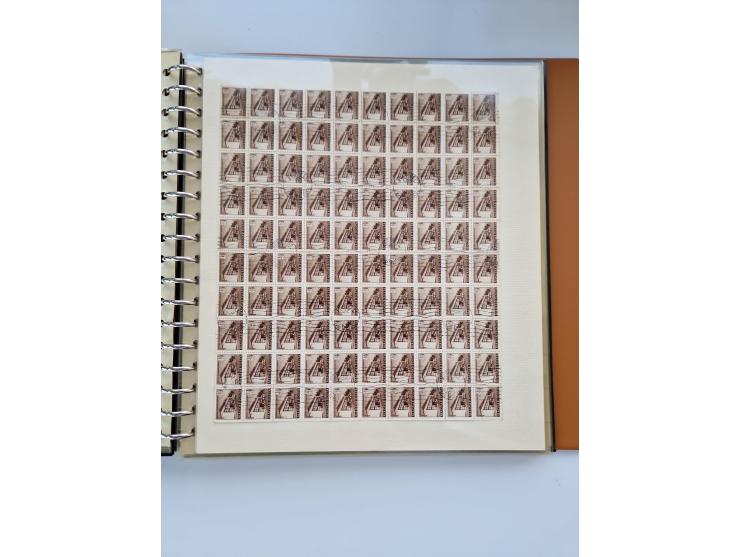 1918/88, nine albums with complete sheets and parts of sheets, unmounted mint and used with complete sets, motifs, postage du