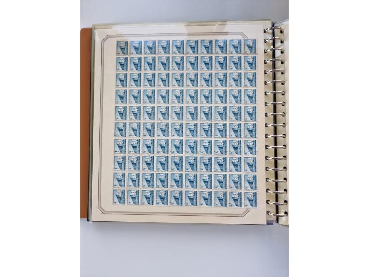 1918/88, nine albums with complete sheets and parts of sheets, unmounted mint and used with complete sets, motifs, postage du