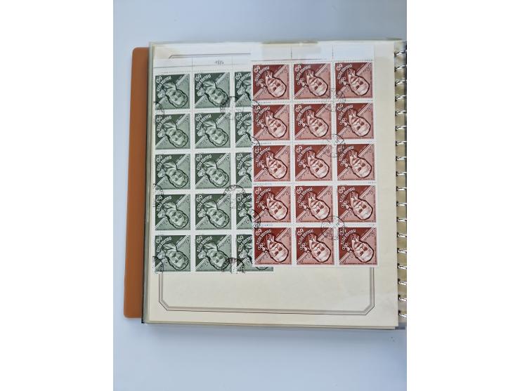 1918/88, nine albums with complete sheets and parts of sheets, unmounted mint and used with complete sets, motifs, postage du