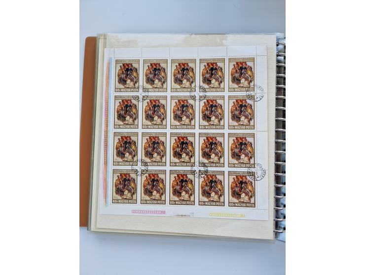 1918/88, nine albums with complete sheets and parts of sheets, unmounted mint and used with complete sets, motifs, postage du