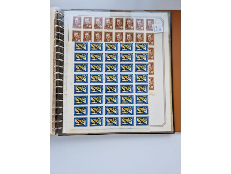 1918/88, nine albums with complete sheets and parts of sheets, unmounted mint and used with complete sets, motifs, postage du