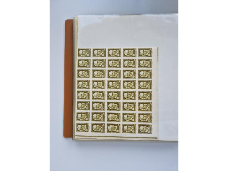 1918/88, nine albums with complete sheets and parts of sheets, unmounted mint and used with complete sets, motifs, postage du
