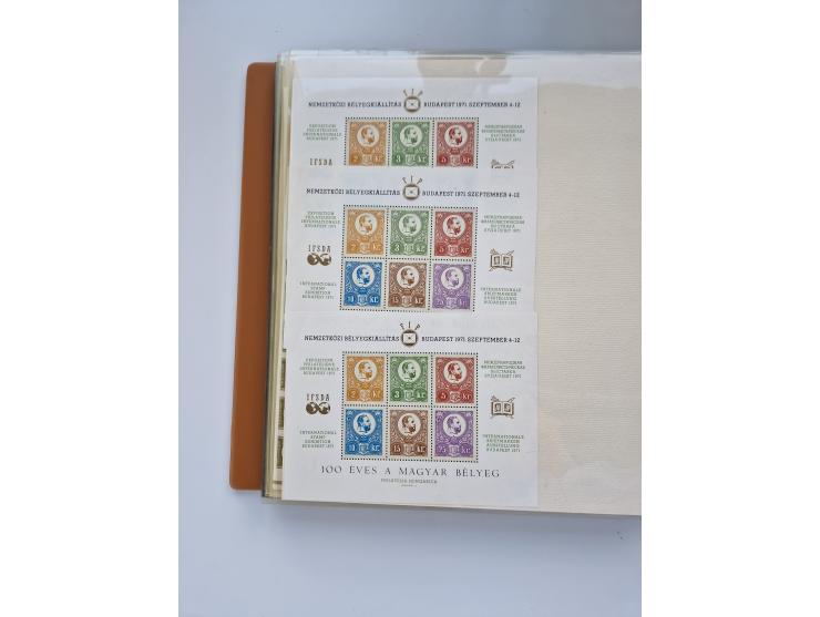 1918/88, nine albums with complete sheets and parts of sheets, unmounted mint and used with complete sets, motifs, postage du