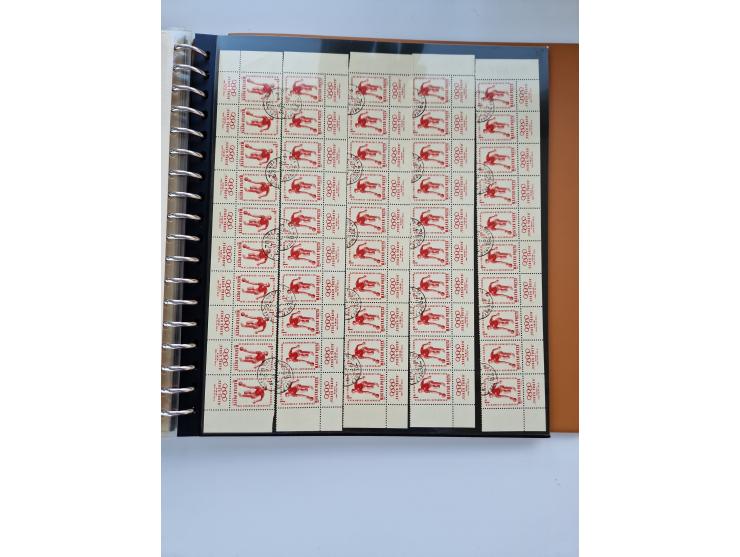 1918/88, nine albums with complete sheets and parts of sheets, unmounted mint and used with complete sets, motifs, postage du