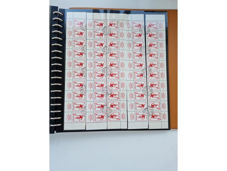 1918/88, nine albums with complete sheets and parts of sheets, unmounted mint and used with complete sets, motifs, postage du