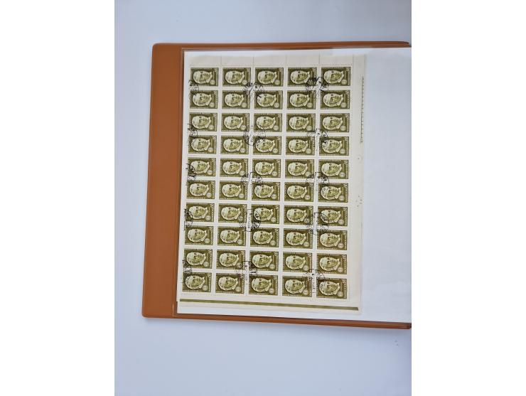 1918/88, nine albums with complete sheets and parts of sheets, unmounted mint and used with complete sets, motifs, postage du