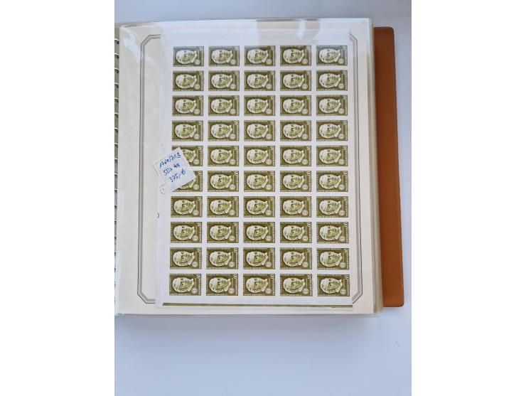 1918/88, nine albums with complete sheets and parts of sheets, unmounted mint and used with complete sets, motifs, postage du