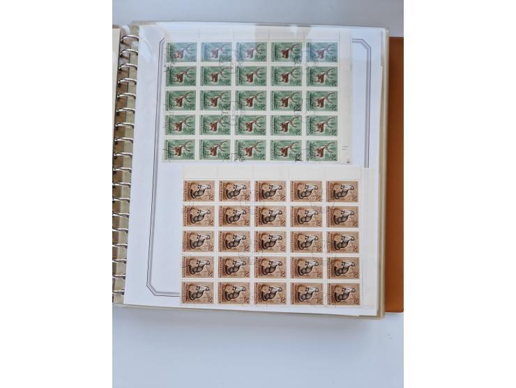 1918/88, nine albums with complete sheets and parts of sheets, unmounted mint and used with complete sets, motifs, postage du