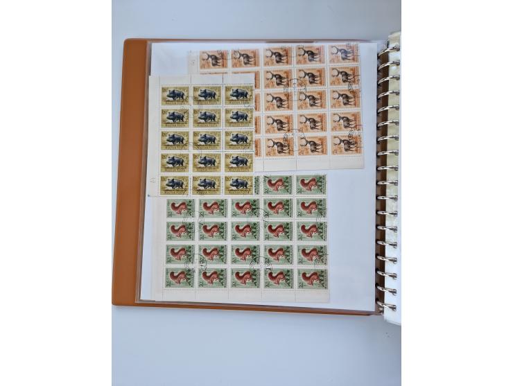 1918/88, nine albums with complete sheets and parts of sheets, unmounted mint and used with complete sets, motifs, postage du