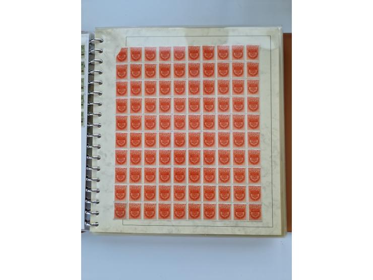 1918/88, nine albums with complete sheets and parts of sheets, unmounted mint and used with complete sets, motifs, postage du