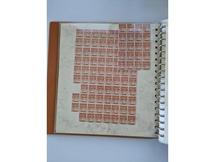 1918/88, nine albums with complete sheets and parts of sheets, unmounted mint and used with complete sets, motifs, postage du