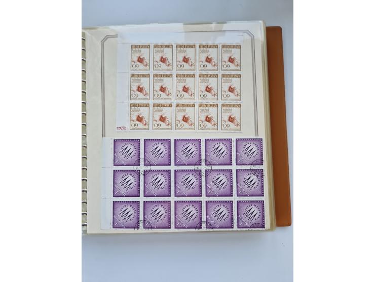 1918/88, nine albums with complete sheets and parts of sheets, unmounted mint and used with complete sets, motifs, postage du