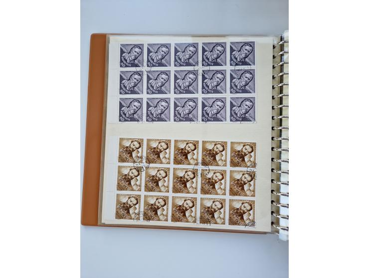 1918/88, nine albums with complete sheets and parts of sheets, unmounted mint and used with complete sets, motifs, postage du