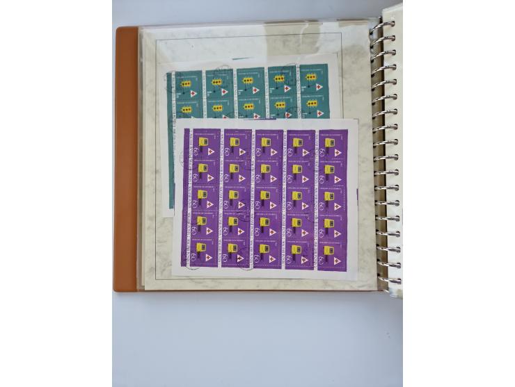 1918/88, nine albums with complete sheets and parts of sheets, unmounted mint and used with complete sets, motifs, postage du