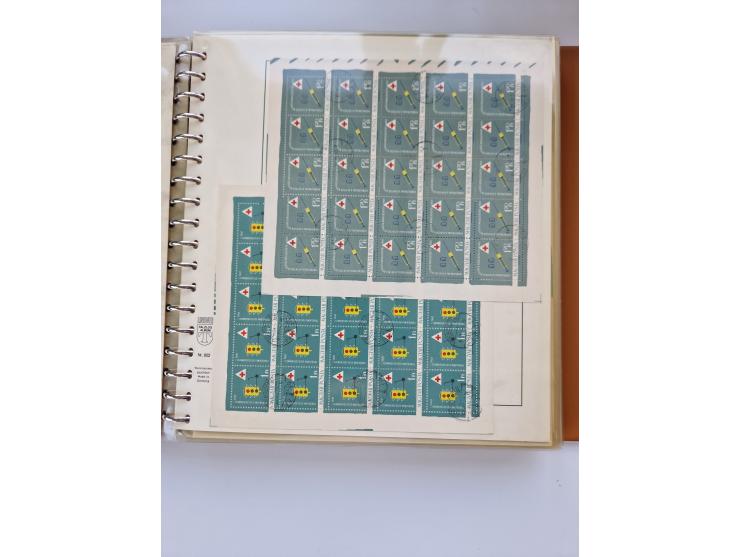 1918/88, nine albums with complete sheets and parts of sheets, unmounted mint and used with complete sets, motifs, postage du