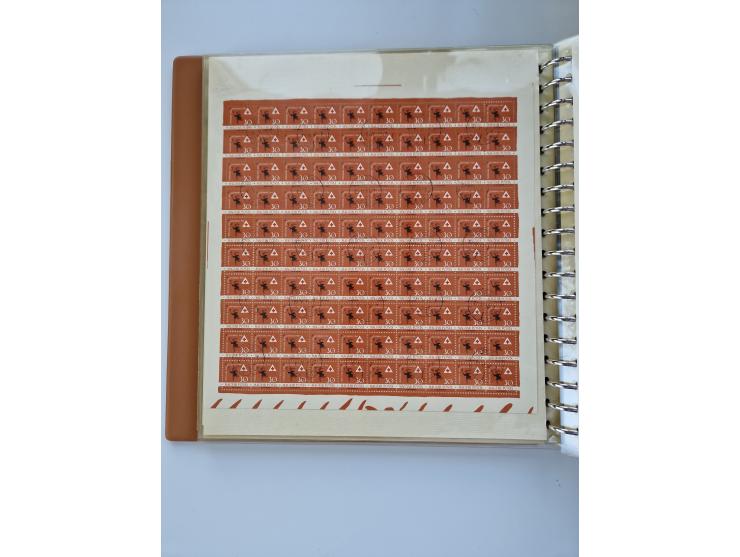 1918/88, nine albums with complete sheets and parts of sheets, unmounted mint and used with complete sets, motifs, postage du