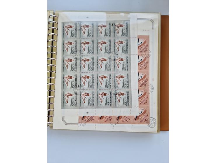 1918/88, nine albums with complete sheets and parts of sheets, unmounted mint and used with complete sets, motifs, postage du