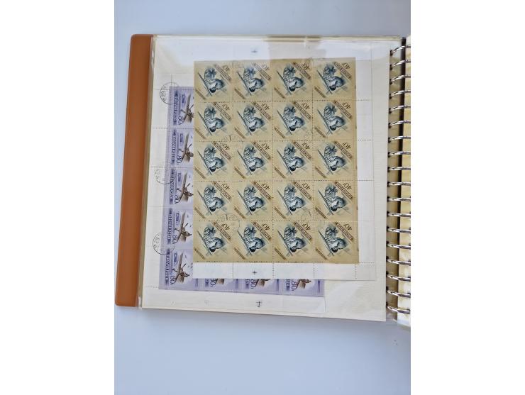 1918/88, nine albums with complete sheets and parts of sheets, unmounted mint and used with complete sets, motifs, postage du