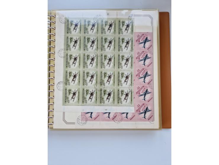 1918/88, nine albums with complete sheets and parts of sheets, unmounted mint and used with complete sets, motifs, postage du