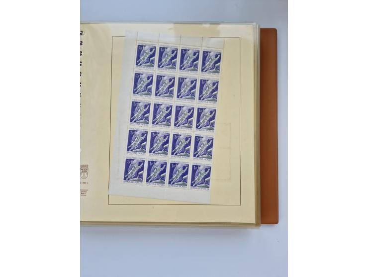 1918/88, nine albums with complete sheets and parts of sheets, unmounted mint and used with complete sets, motifs, postage du