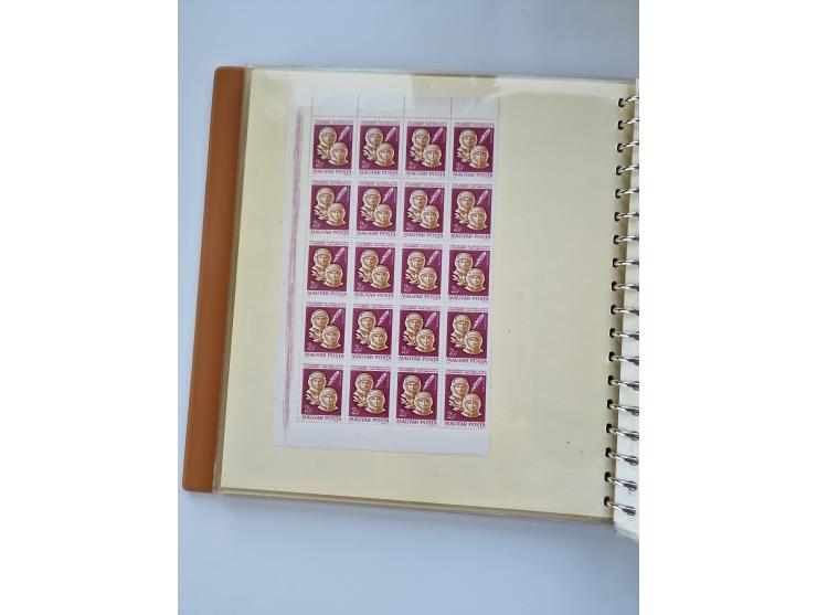1918/88, nine albums with complete sheets and parts of sheets, unmounted mint and used with complete sets, motifs, postage du
