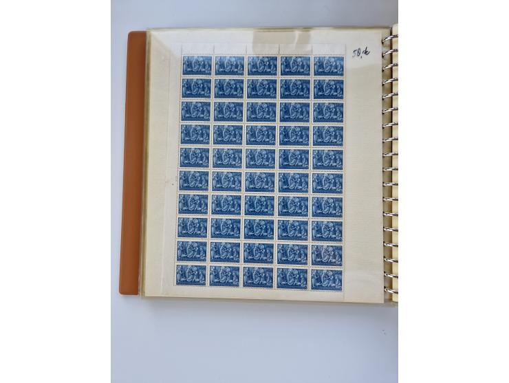 1918/88, nine albums with complete sheets and parts of sheets, unmounted mint and used with complete sets, motifs, postage du