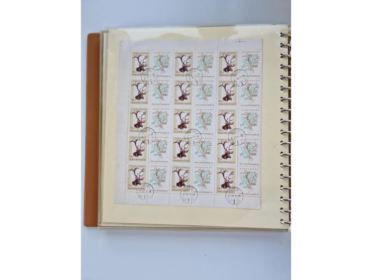 1918/88, nine albums with complete sheets and parts of sheets, unmounted mint and used with complete sets, motifs, postage du