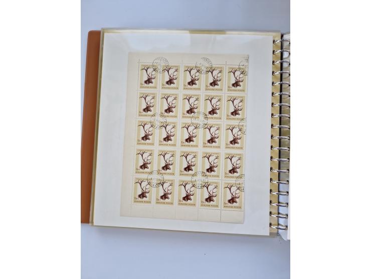 1918/88, nine albums with complete sheets and parts of sheets, unmounted mint and used with complete sets, motifs, postage du