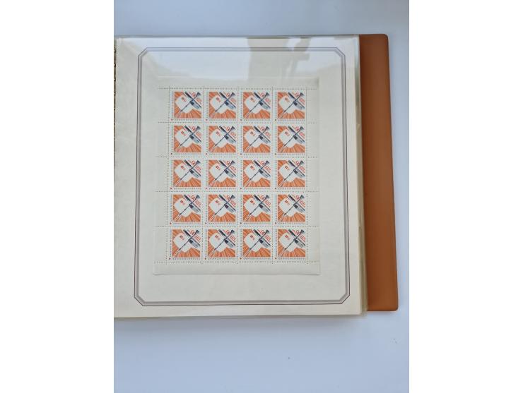 1918/88, nine albums with complete sheets and parts of sheets, unmounted mint and used with complete sets, motifs, postage du