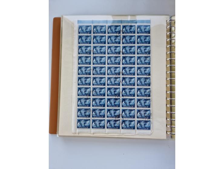 1918/88, nine albums with complete sheets and parts of sheets, unmounted mint and used with complete sets, motifs, postage du
