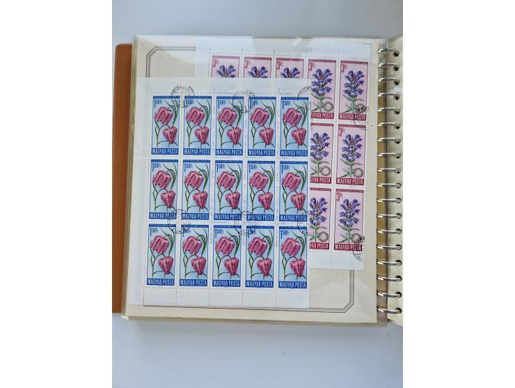 1918/88, nine albums with complete sheets and parts of sheets, unmounted mint and used with complete sets, motifs, postage du