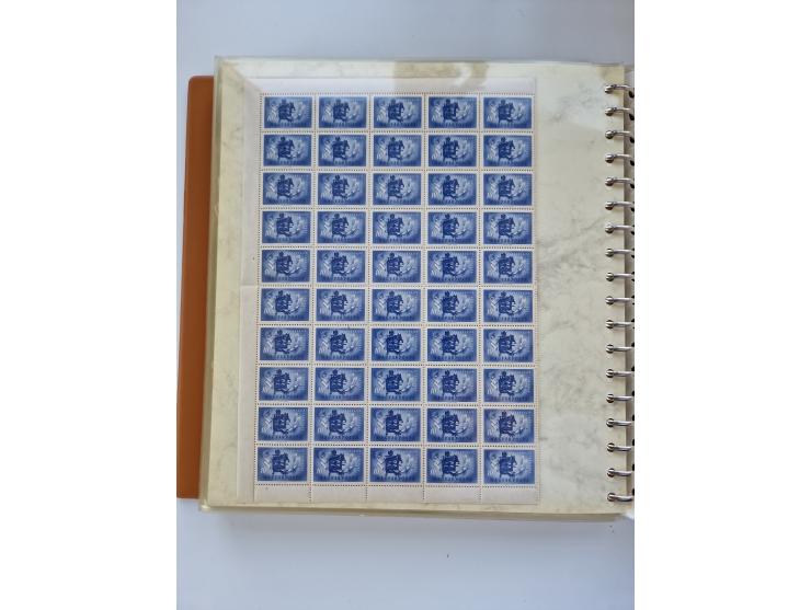 1918/88, nine albums with complete sheets and parts of sheets, unmounted mint and used with complete sets, motifs, postage du