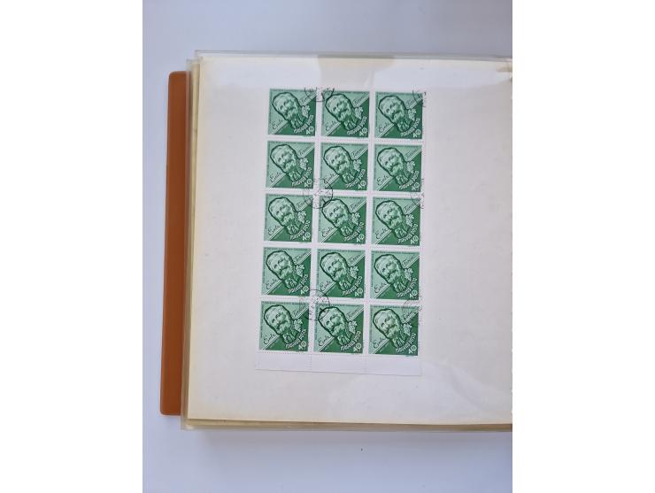 1918/88, nine albums with complete sheets and parts of sheets, unmounted mint and used with complete sets, motifs, postage du
