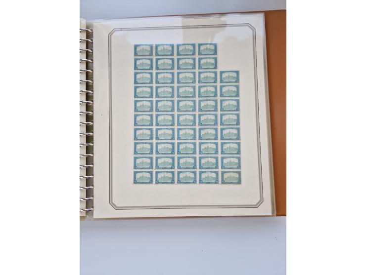 1918/88, nine albums with complete sheets and parts of sheets, unmounted mint and used with complete sets, motifs, postage du