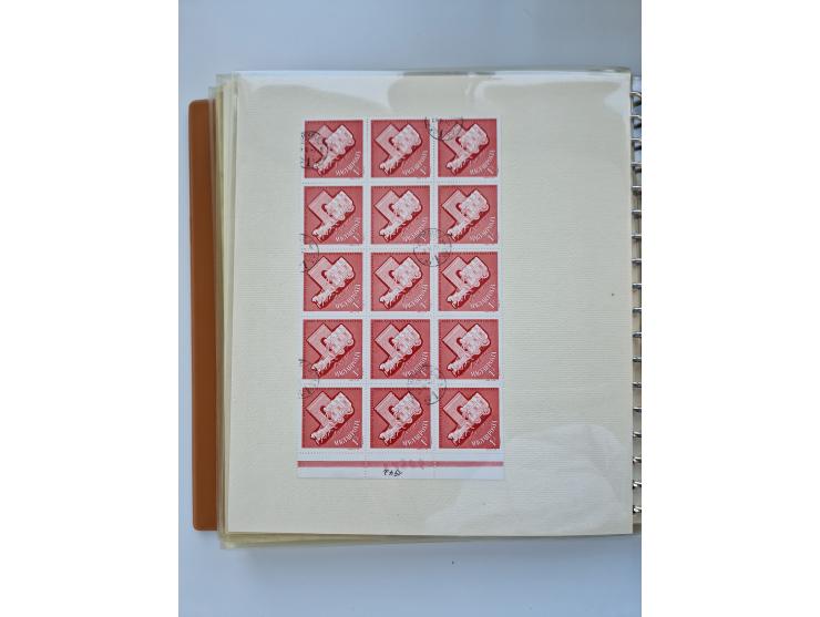 1918/88, nine albums with complete sheets and parts of sheets, unmounted mint and used with complete sets, motifs, postage du