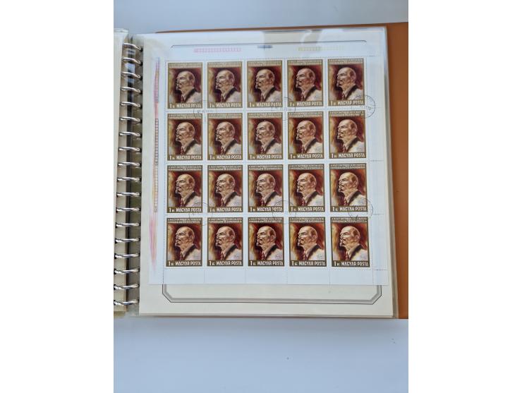 1918/88, nine albums with complete sheets and parts of sheets, unmounted mint and used with complete sets, motifs, postage du