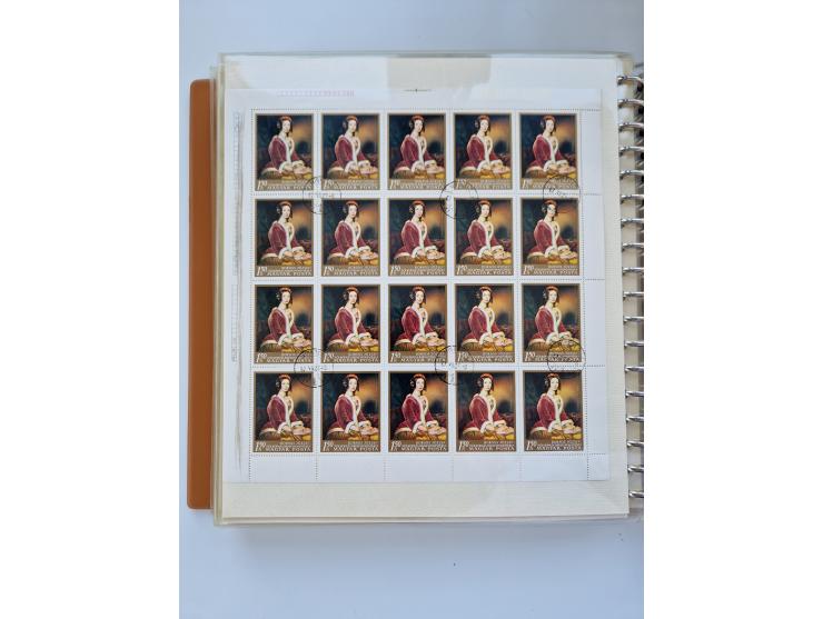 1918/88, nine albums with complete sheets and parts of sheets, unmounted mint and used with complete sets, motifs, postage du