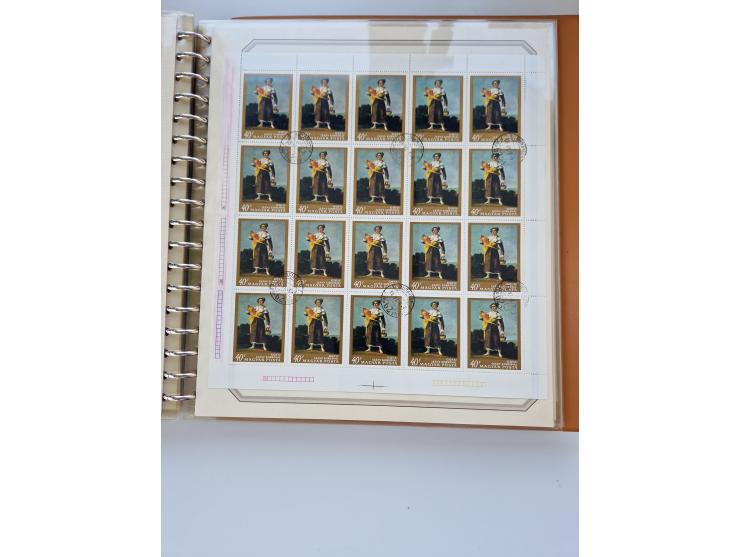 1918/88, nine albums with complete sheets and parts of sheets, unmounted mint and used with complete sets, motifs, postage du