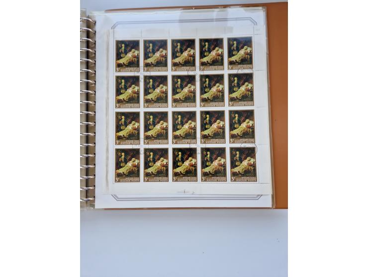 1918/88, nine albums with complete sheets and parts of sheets, unmounted mint and used with complete sets, motifs, postage du