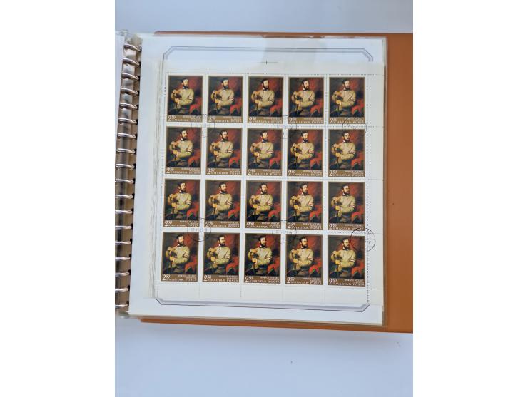 1918/88, nine albums with complete sheets and parts of sheets, unmounted mint and used with complete sets, motifs, postage du