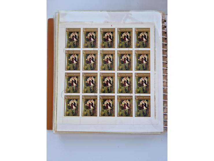 1918/88, nine albums with complete sheets and parts of sheets, unmounted mint and used with complete sets, motifs, postage du