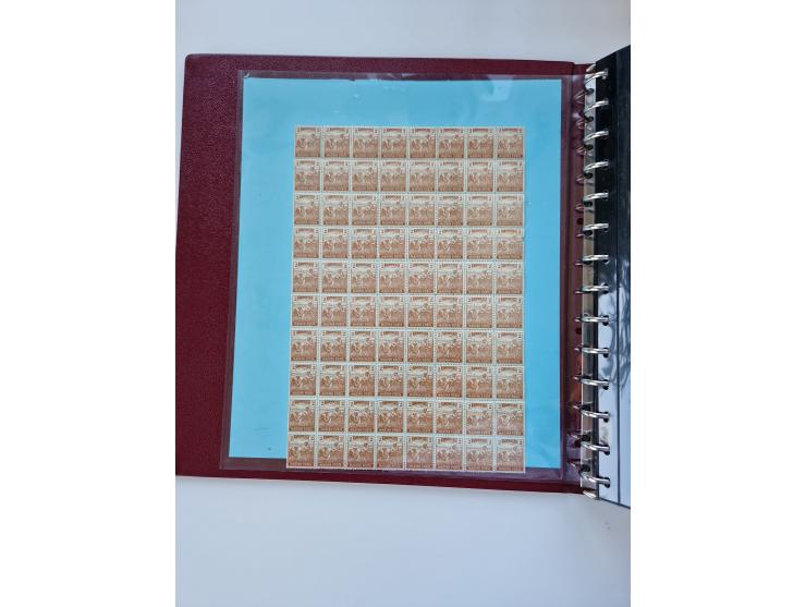 1918/88, nine albums with complete sheets and parts of sheets, unmounted mint and used with complete sets, motifs, postage du