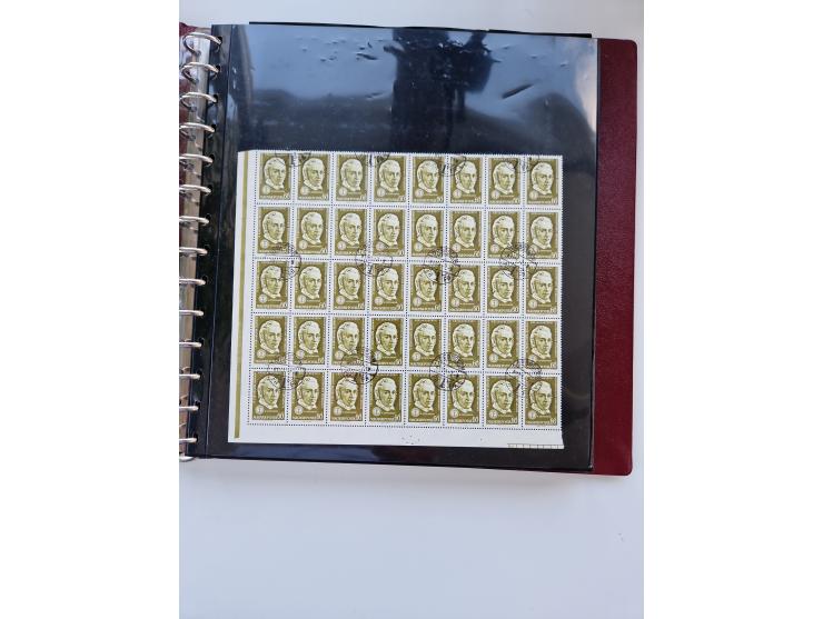 1918/88, nine albums with complete sheets and parts of sheets, unmounted mint and used with complete sets, motifs, postage du