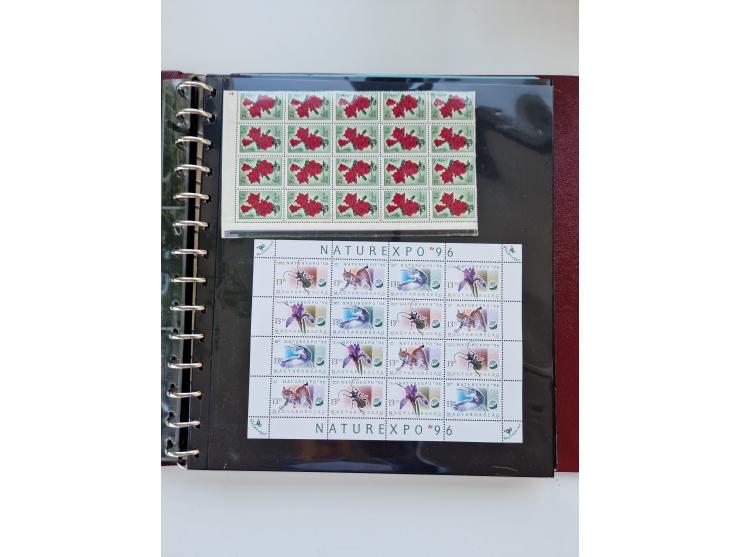 1918/88, nine albums with complete sheets and parts of sheets, unmounted mint and used with complete sets, motifs, postage du