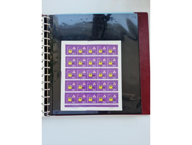 1918/88, nine albums with complete sheets and parts of sheets, unmounted mint and used with complete sets, motifs, postage du