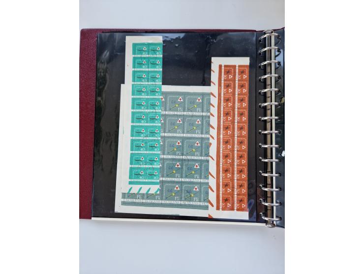 1918/88, nine albums with complete sheets and parts of sheets, unmounted mint and used with complete sets, motifs, postage du