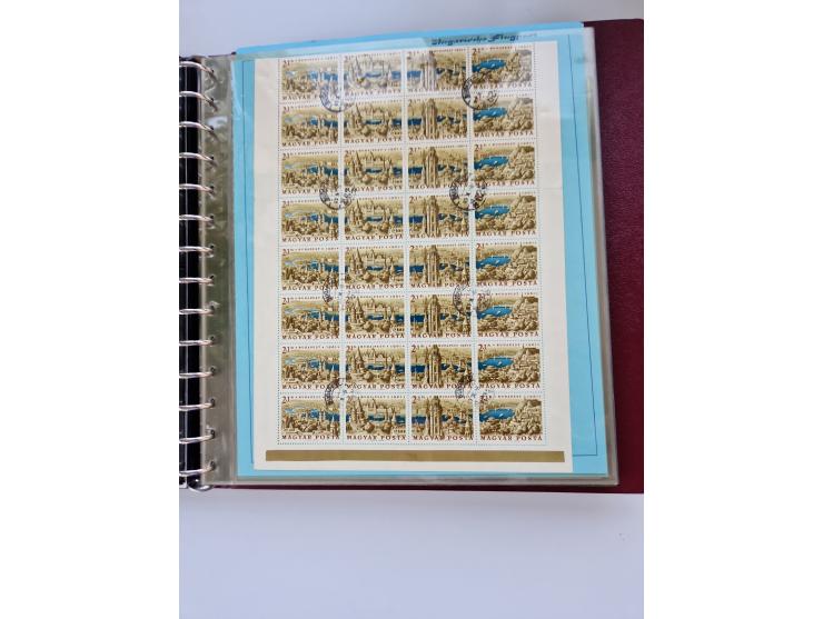 1918/88, nine albums with complete sheets and parts of sheets, unmounted mint and used with complete sets, motifs, postage du