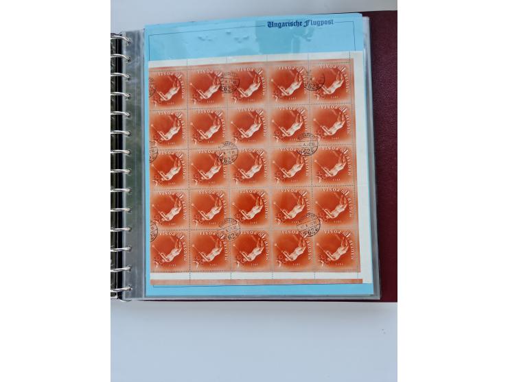 1918/88, nine albums with complete sheets and parts of sheets, unmounted mint and used with complete sets, motifs, postage du