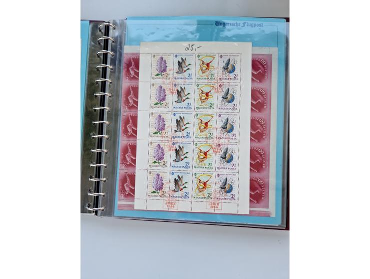 1918/88, nine albums with complete sheets and parts of sheets, unmounted mint and used with complete sets, motifs, postage du