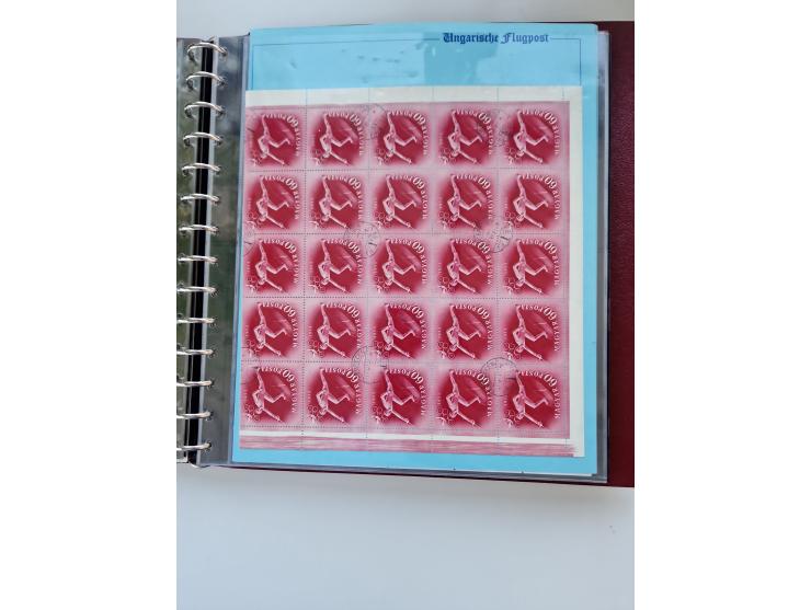 1918/88, nine albums with complete sheets and parts of sheets, unmounted mint and used with complete sets, motifs, postage du